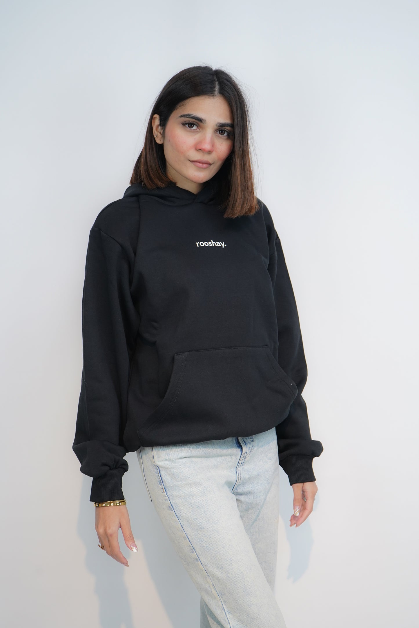 Black - Solid Oversized Hoodie