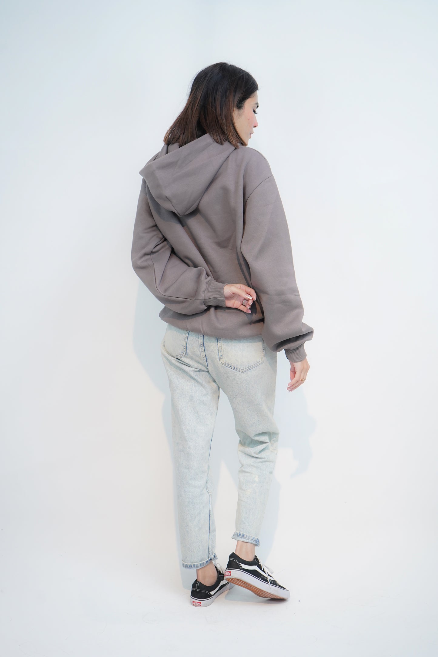 Ash Grey - Solid Oversized Hoodie