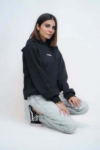 Black - Solid Oversized Hoodie