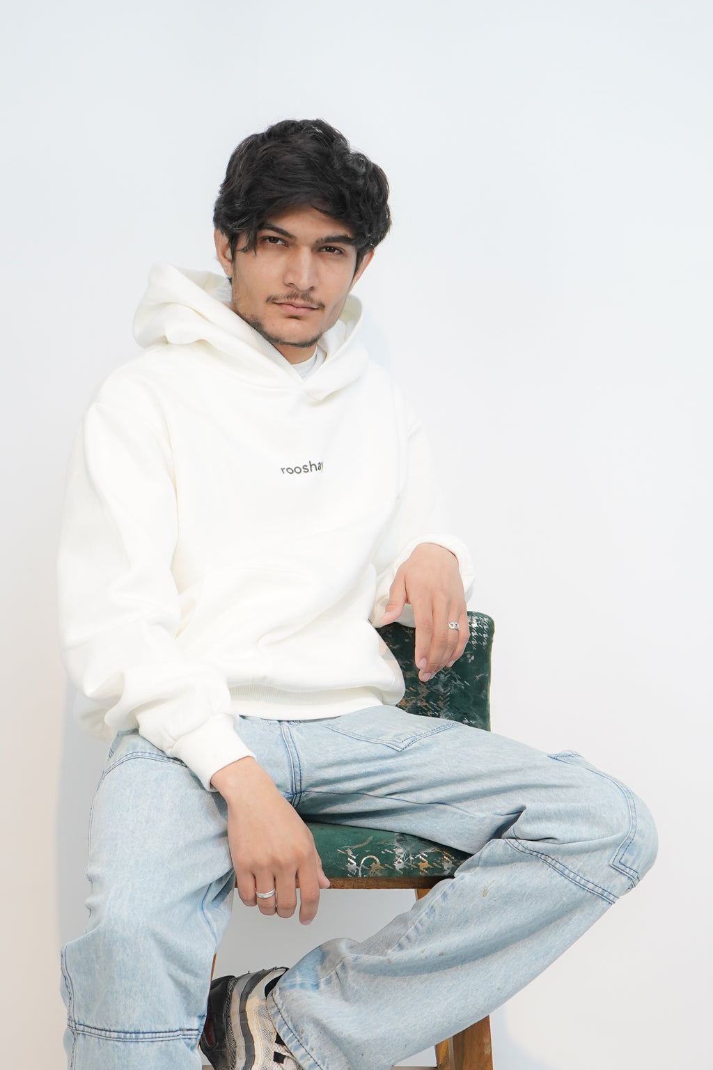 Cream - Solid Oversized Hoodie