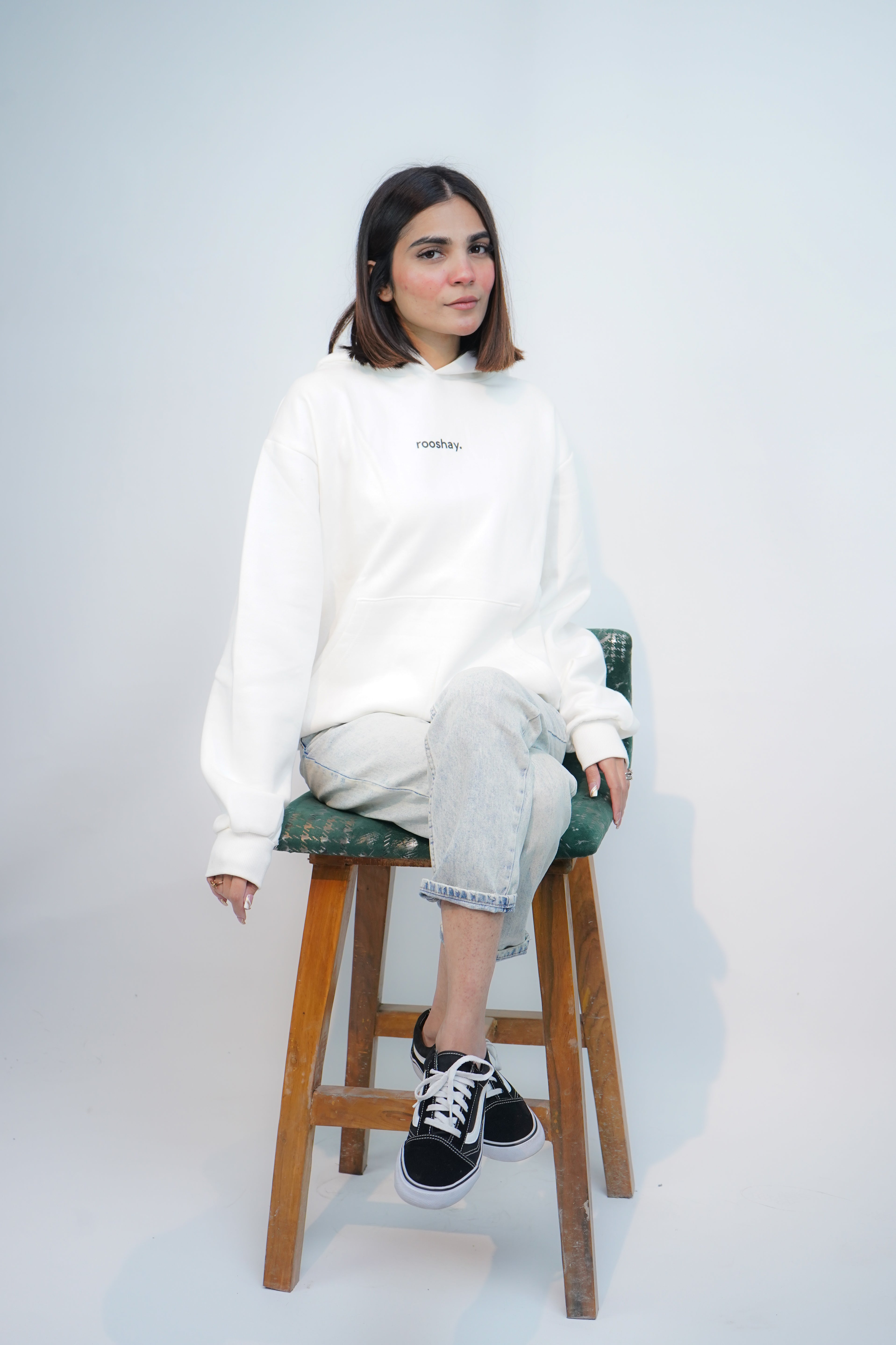 Cream - Solid Oversized Hoodie