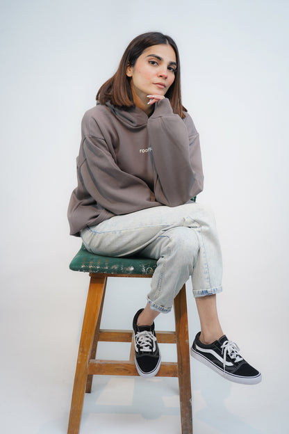 Ash Grey - Solid Oversized Hoodie