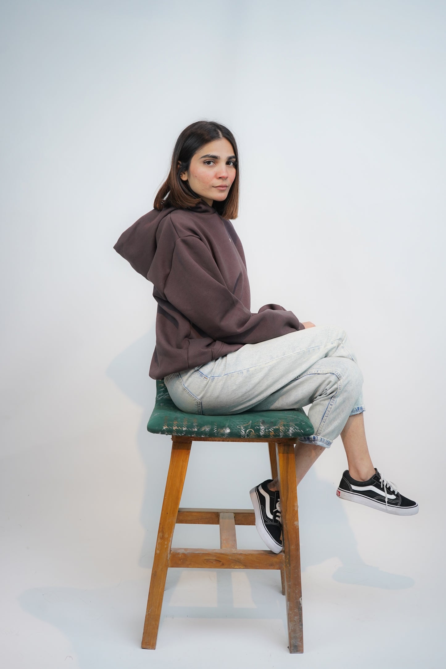 Coffee Brown - Solid Oversized Hoodie