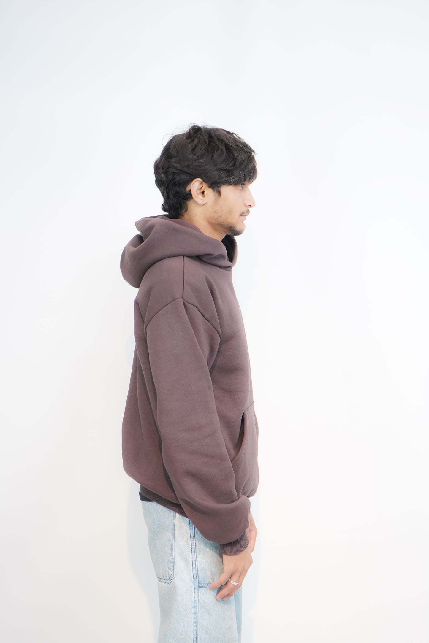 Coffee Brown - Solid Oversized Hoodie