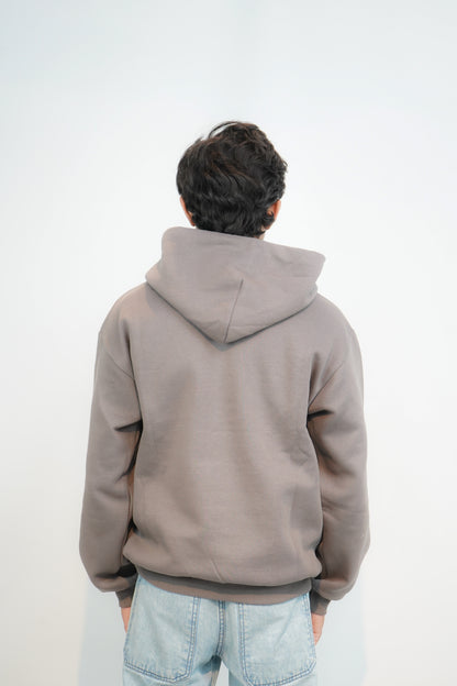 Ash Grey - Solid Oversized Hoodie