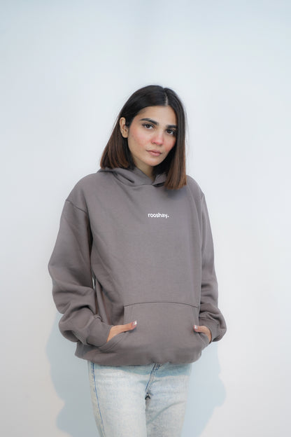 Ash Grey - Solid Oversized Hoodie