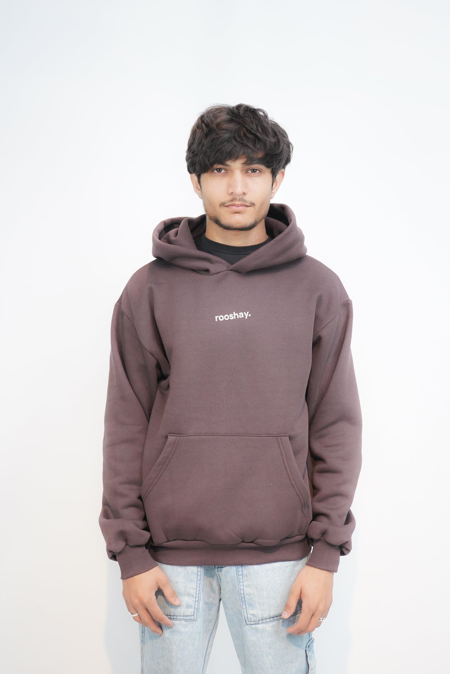 Coffee Brown - Solid Oversized Hoodie