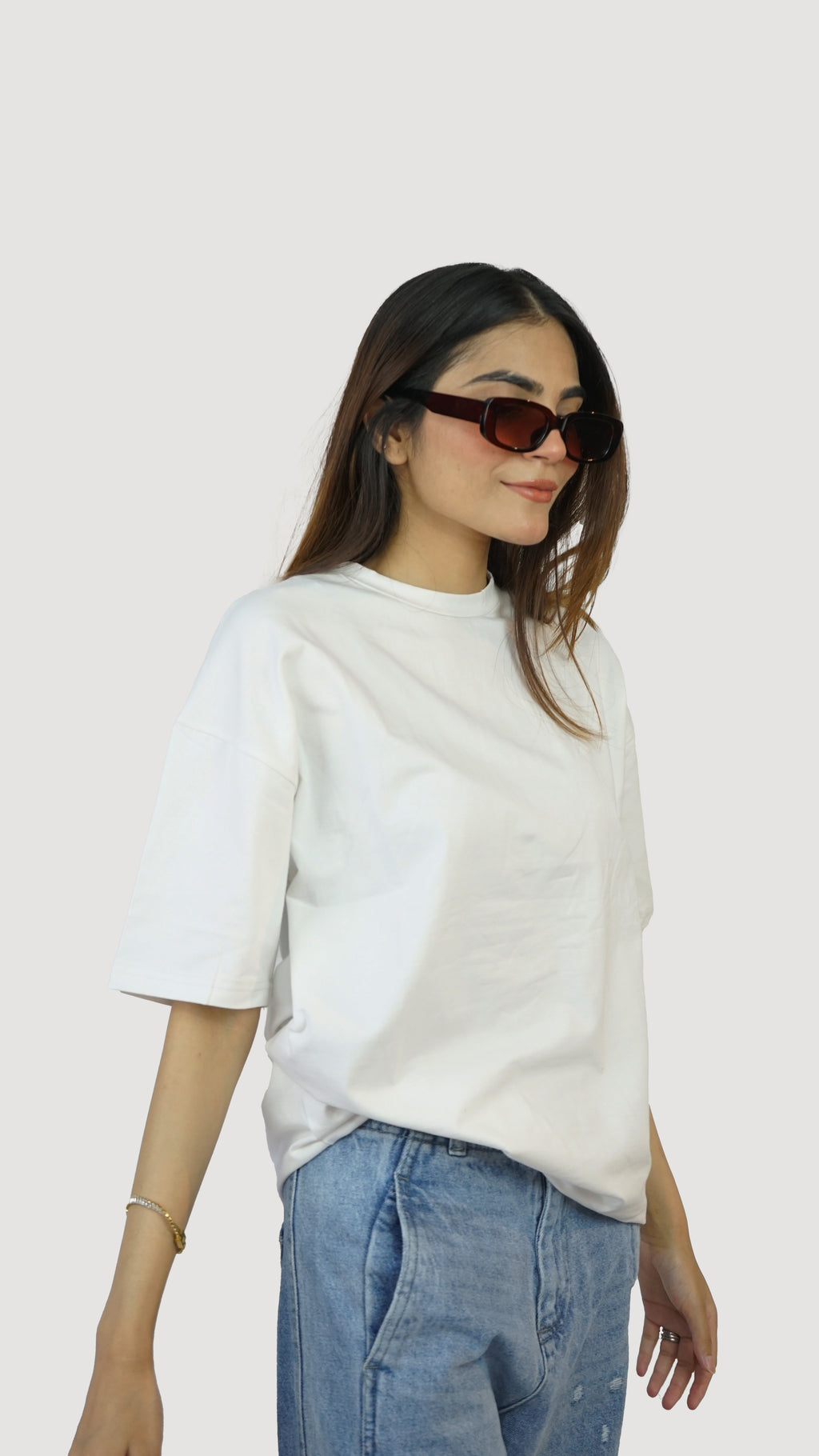 Crisp White - Solid Oversized T-shirt