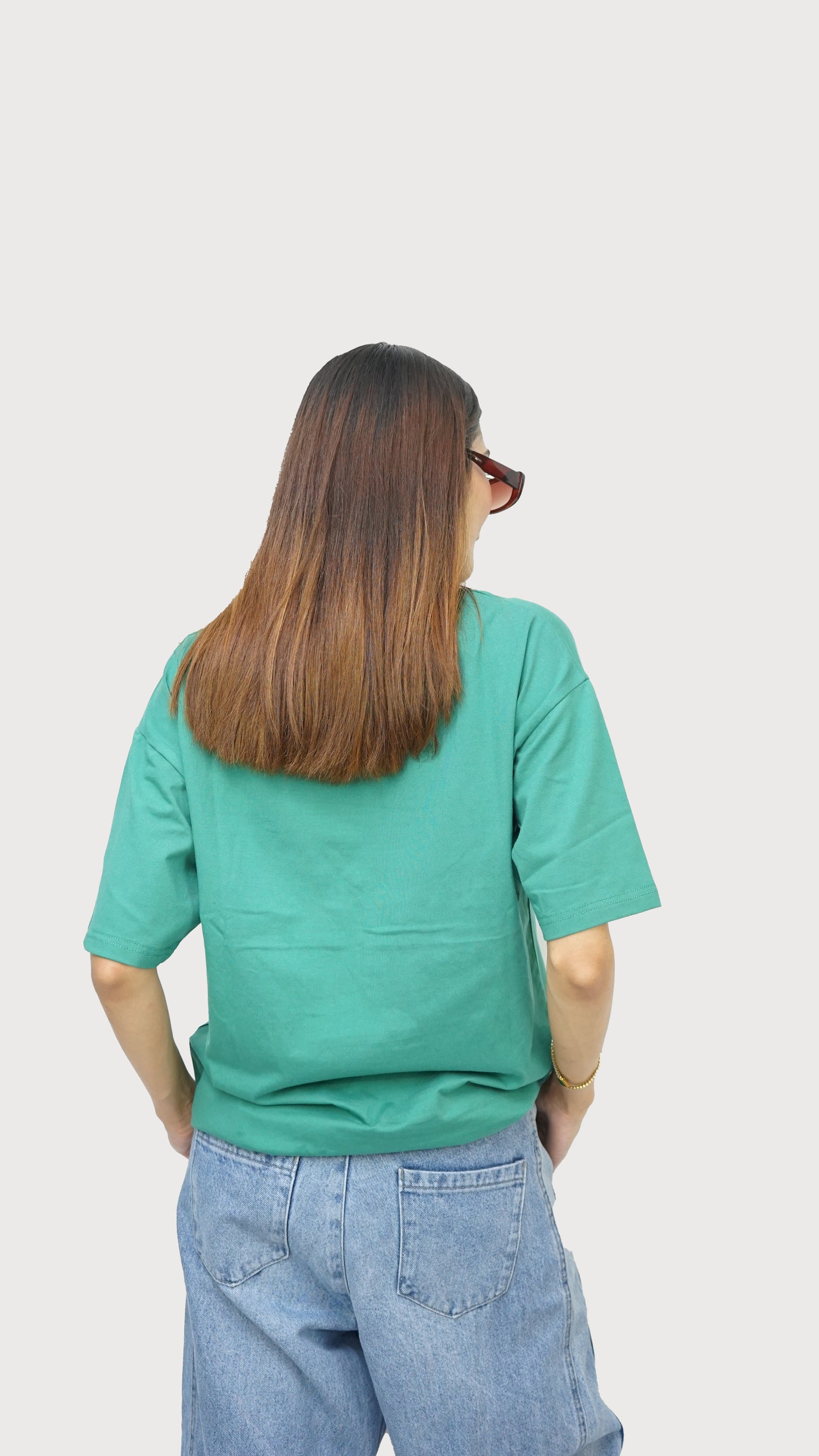 Jade Green - Solid Oversized T-shirt