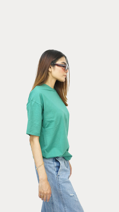 Jade Green - Solid Oversized T-shirt