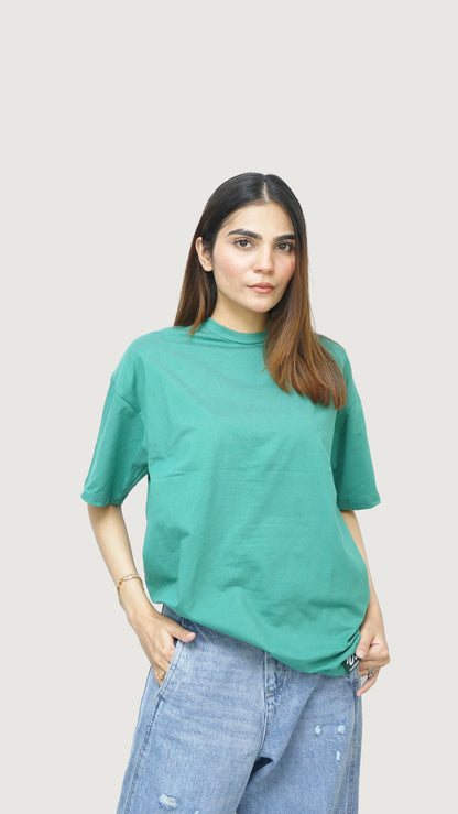 Jade Green - Solid Oversized T-shirt