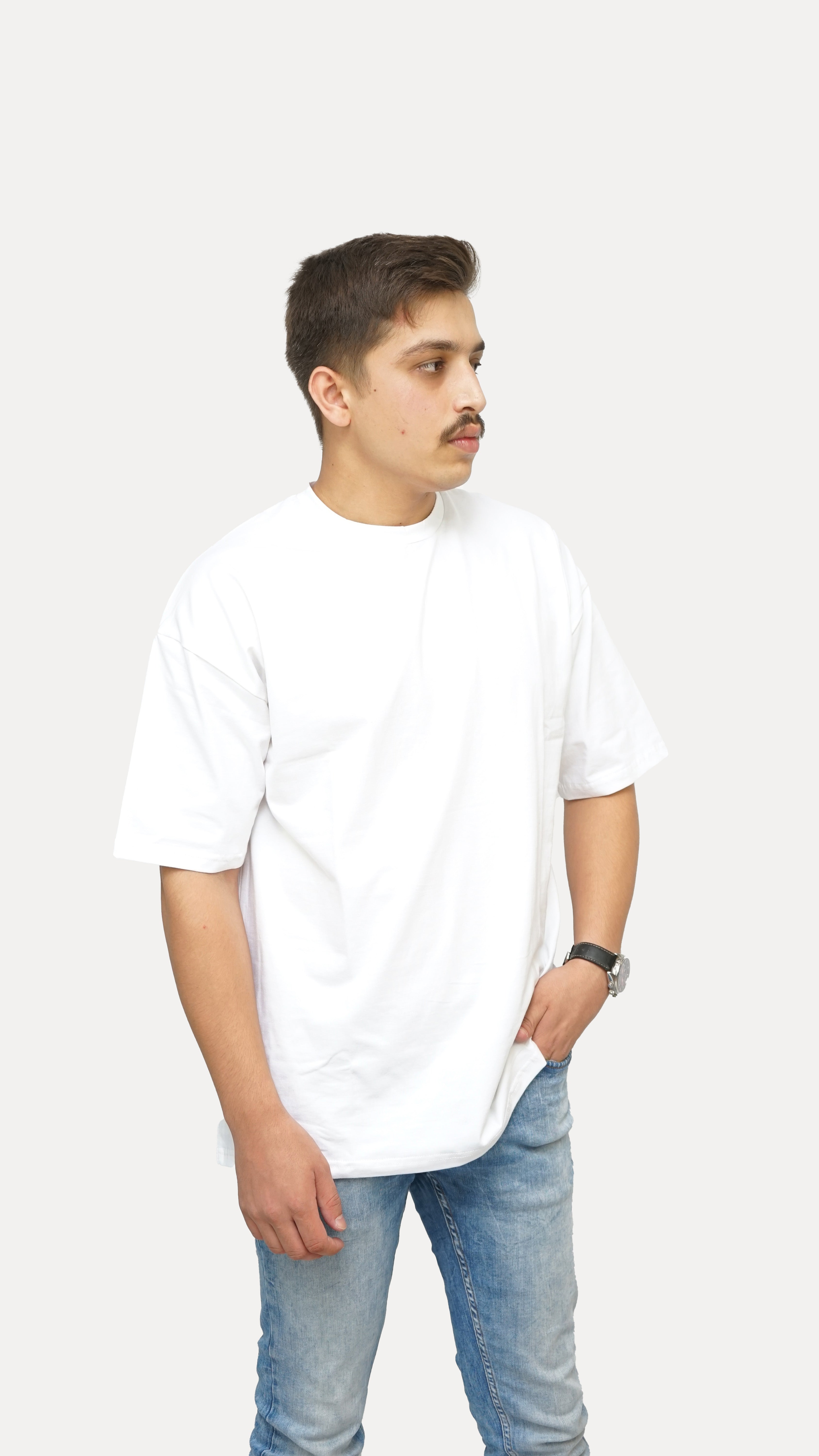 Crisp White - Solid Oversized T-shirt