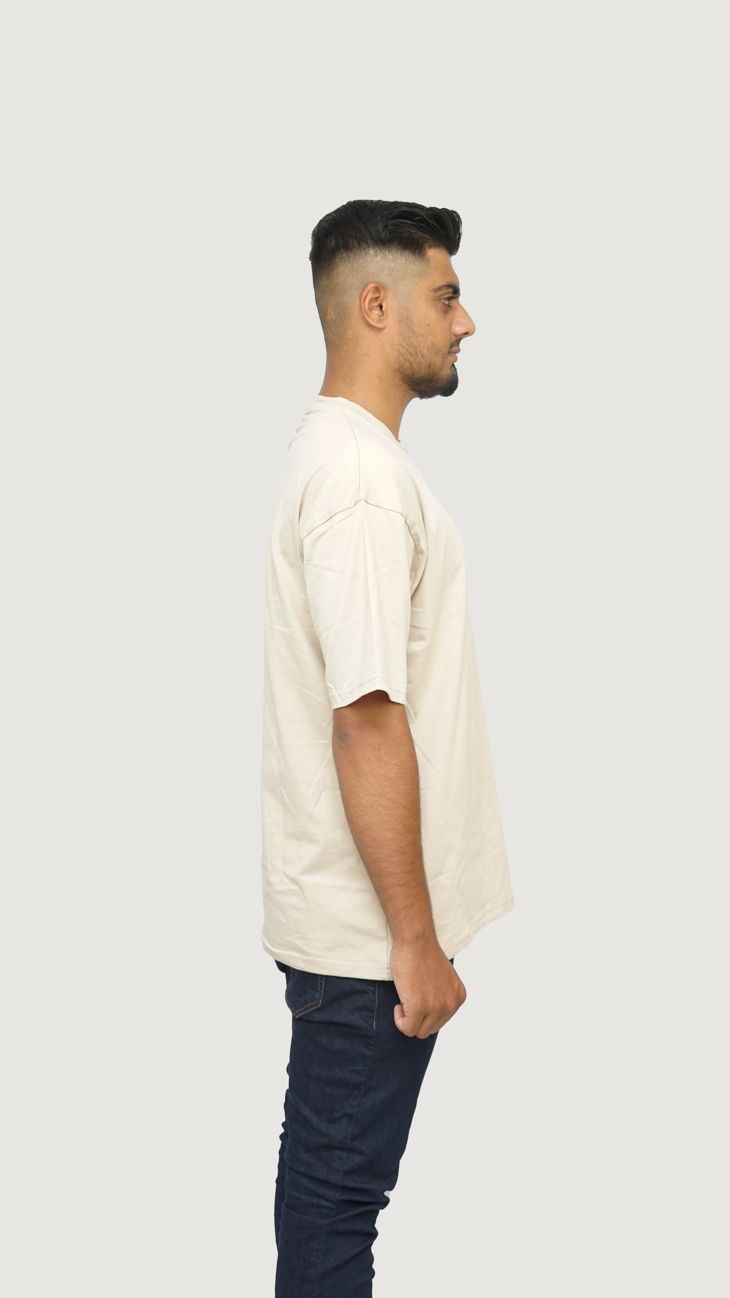 Stone Beige - Solid Oversized T-shirt