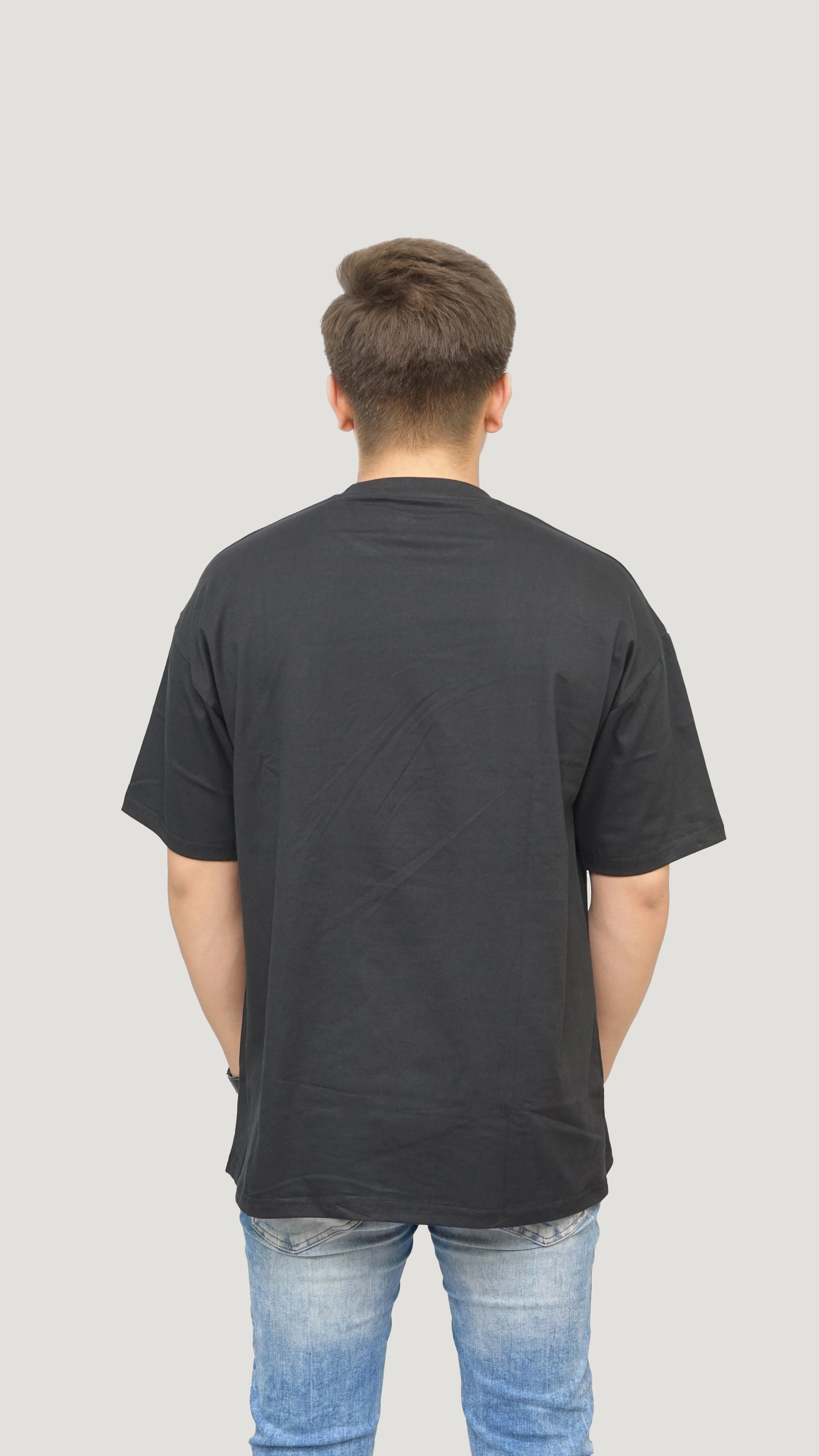 Jet Black - Solid Oversized T-shirt