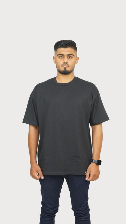 Jet Black - Solid Oversized T-shirt