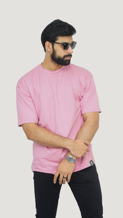 Soft Pink - Solid Oversized T-shirt