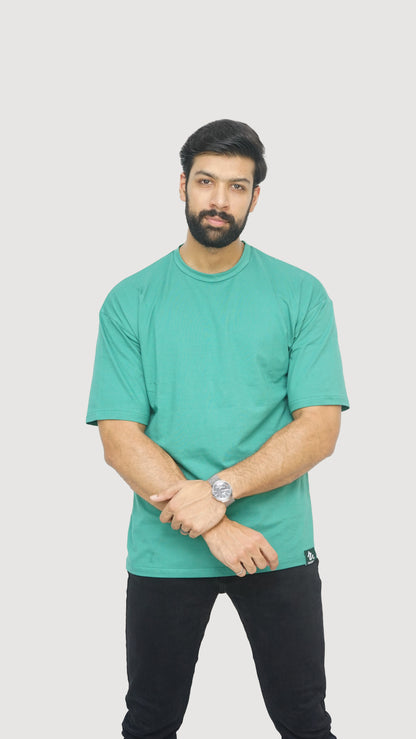 Jade Green - Solid Oversized T-shirt