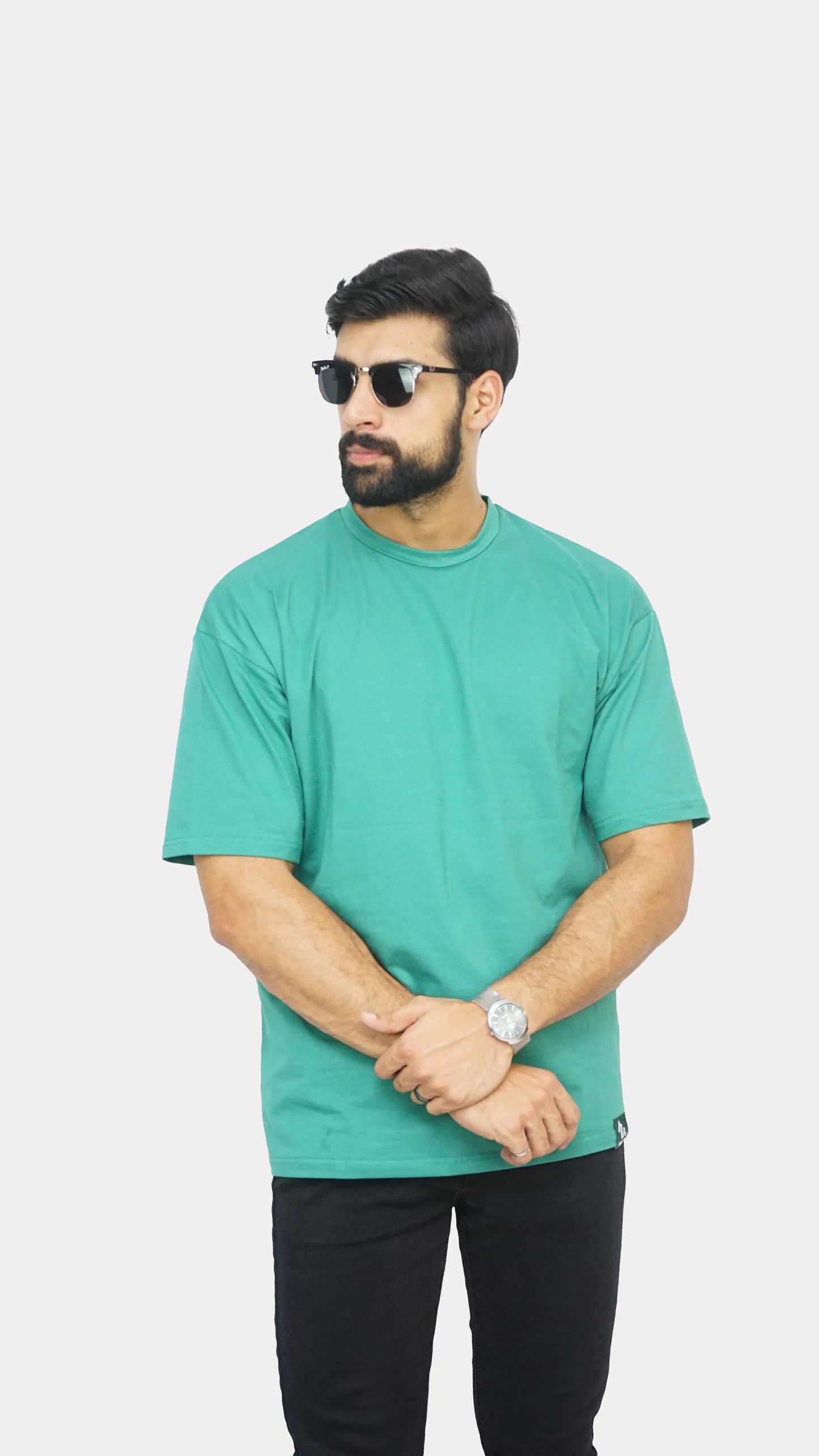 Jade Green - Solid Oversized T-shirt