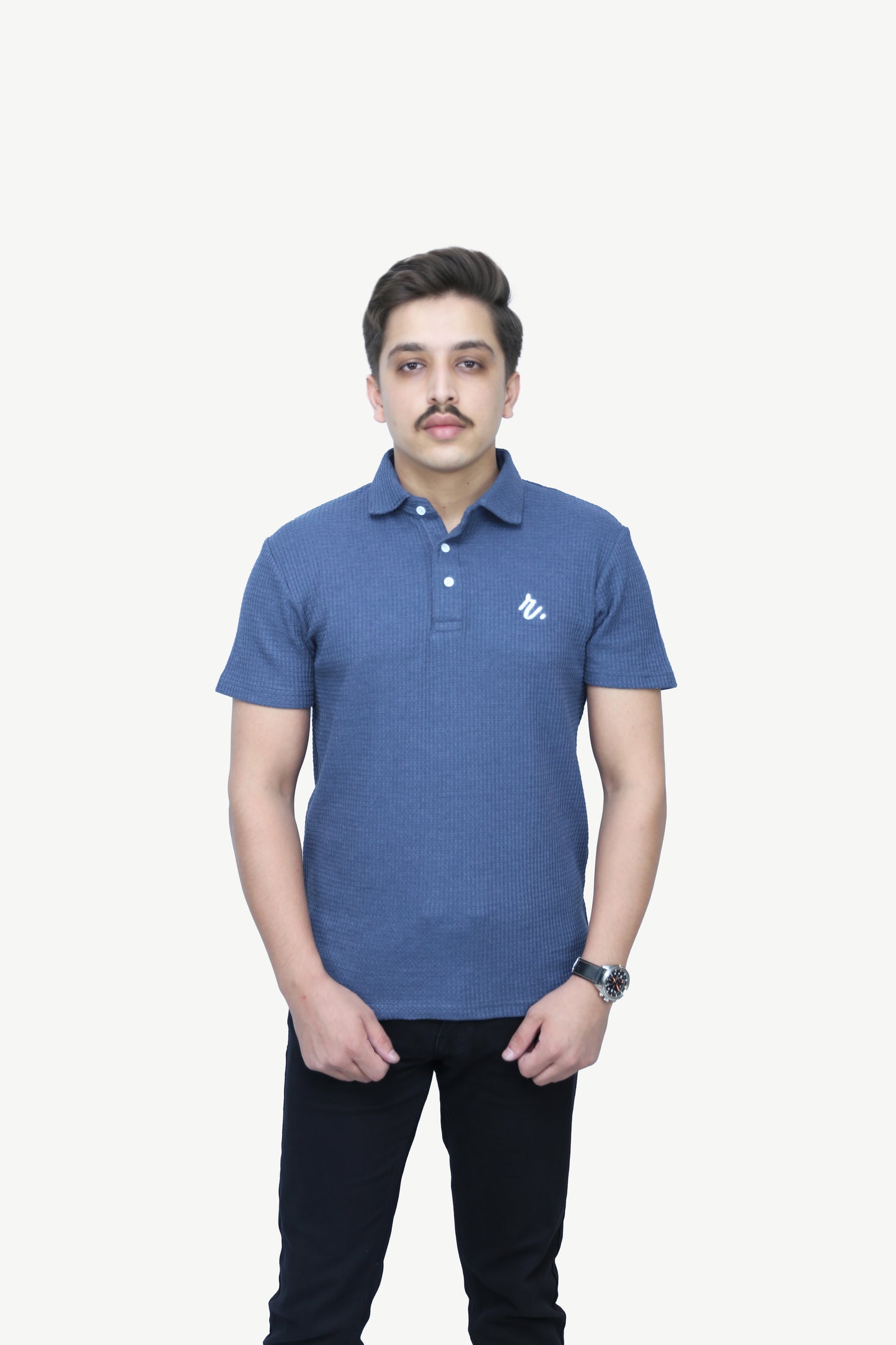 Slate Blue - Waffle Texture Polo