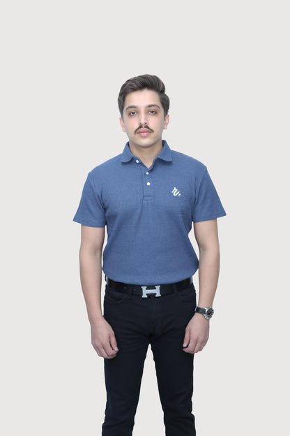 Slate Blue - Waffle Texture Polo