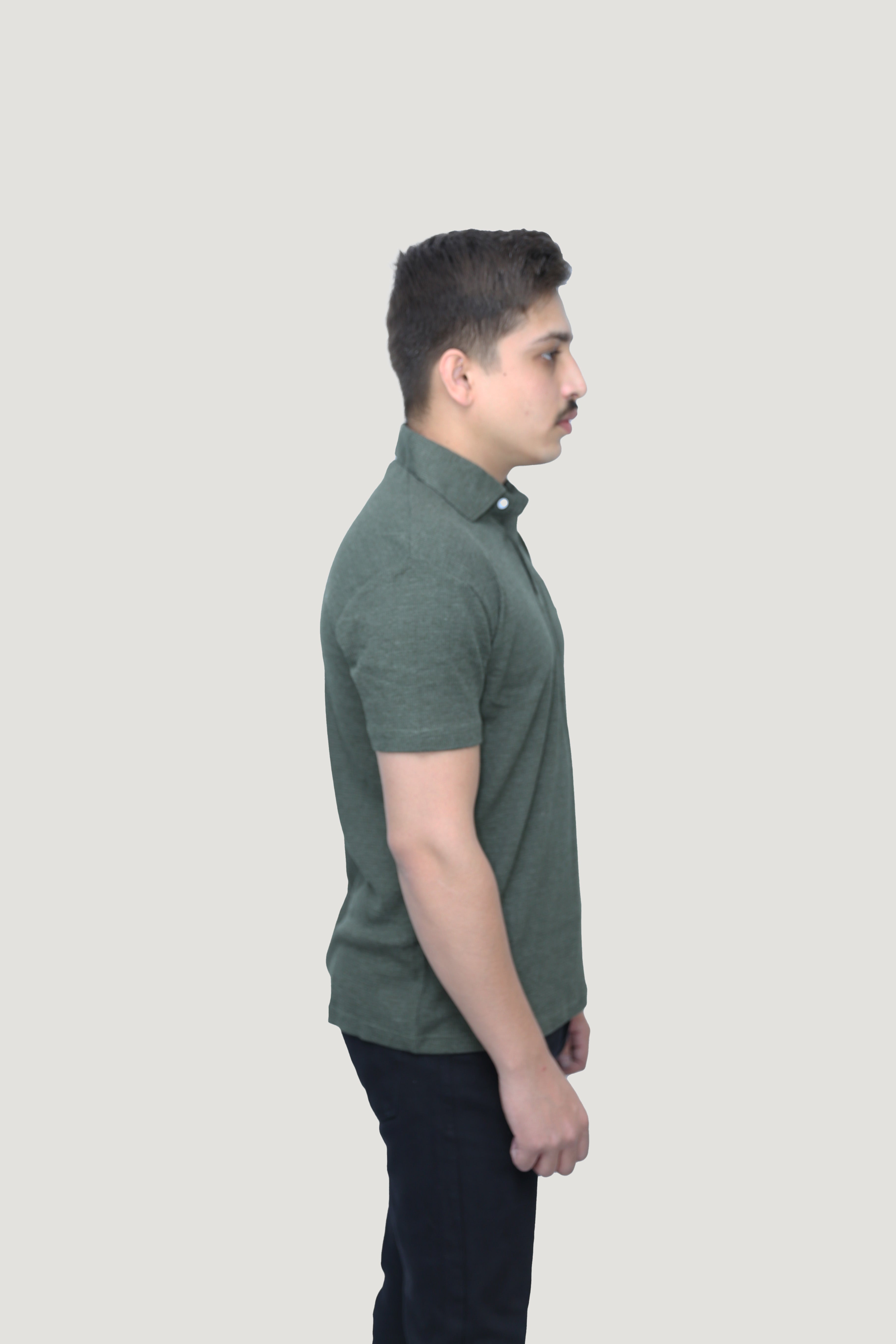 Olive - Heathered Rib Polo