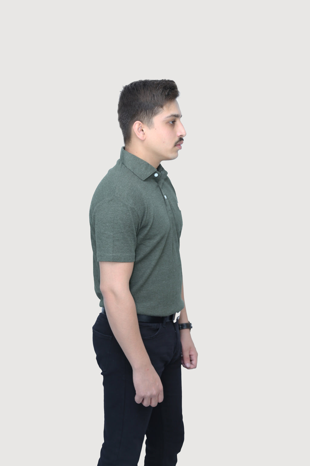 Olive - Heathered Rib Polo