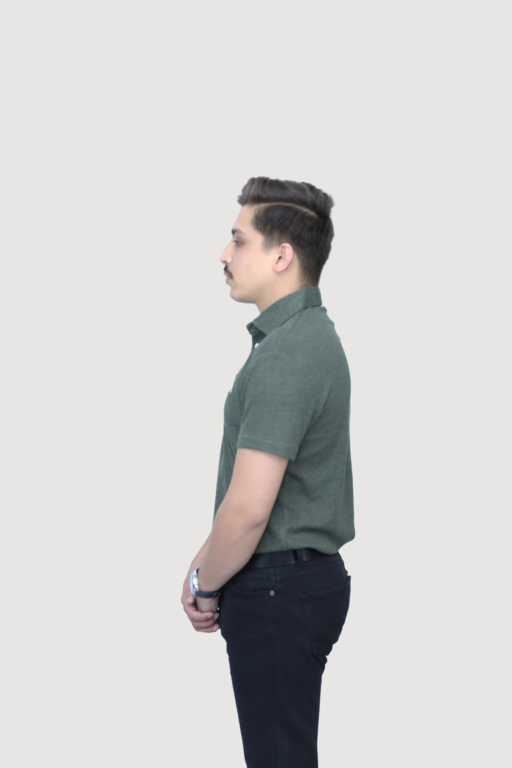 Olive - Heathered Rib Polo