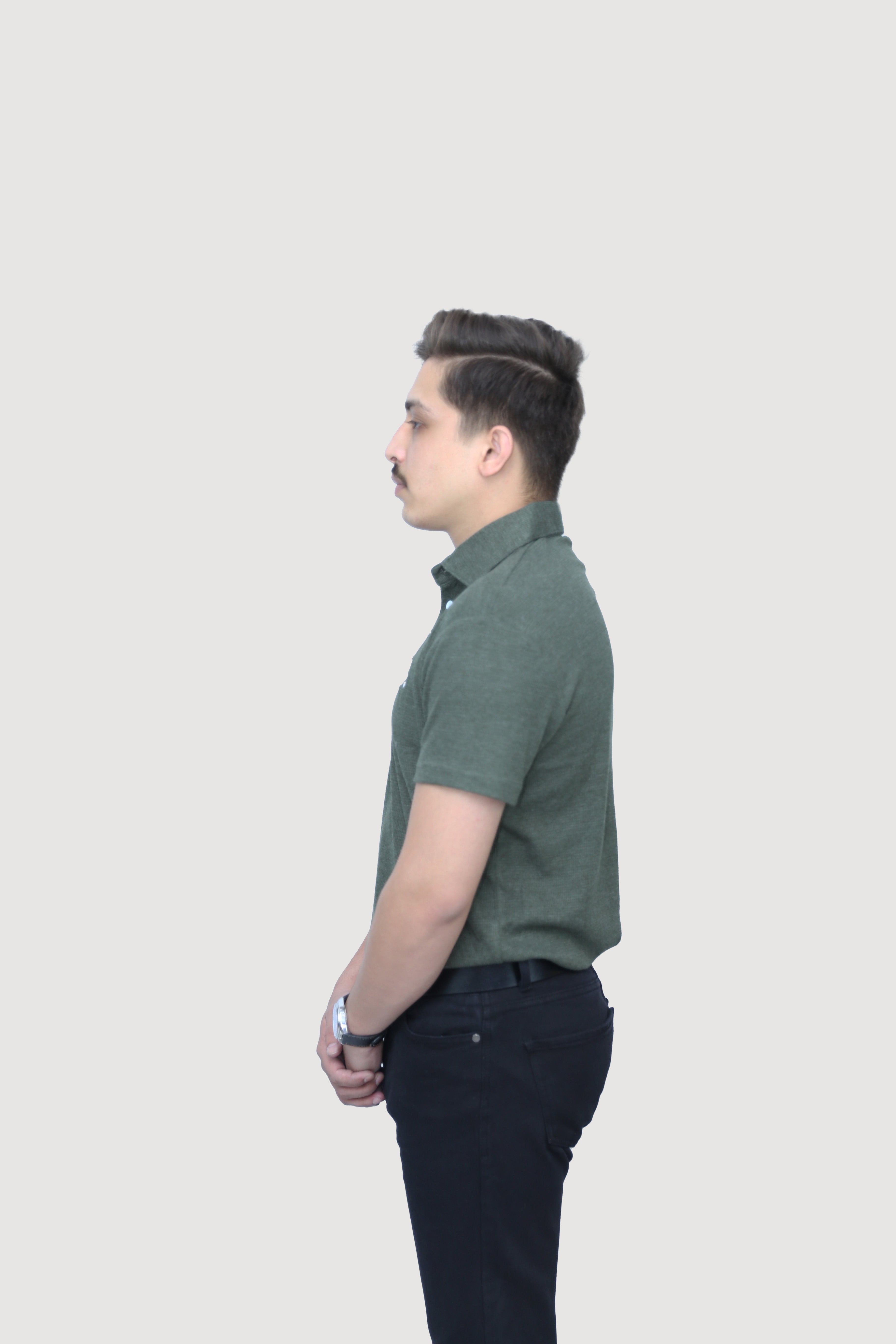 Olive - Heathered Rib Polo