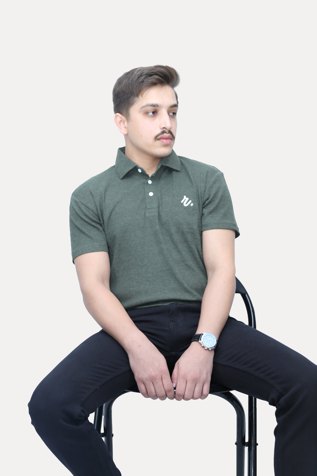 Olive - Heathered Rib Polo