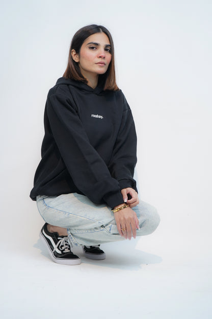 Black - Solid Oversized Hoodie