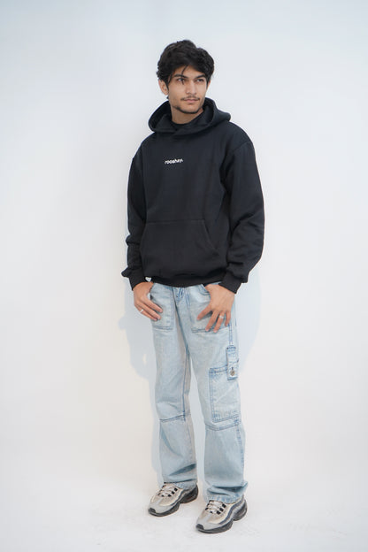 Black - Solid Oversized Hoodie