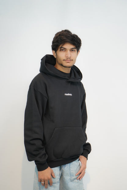 Black - Solid Oversized Hoodie