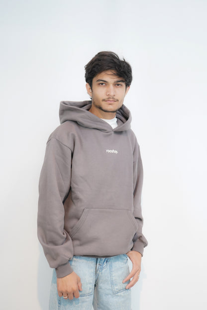 Ash Grey - Solid Oversized Hoodie