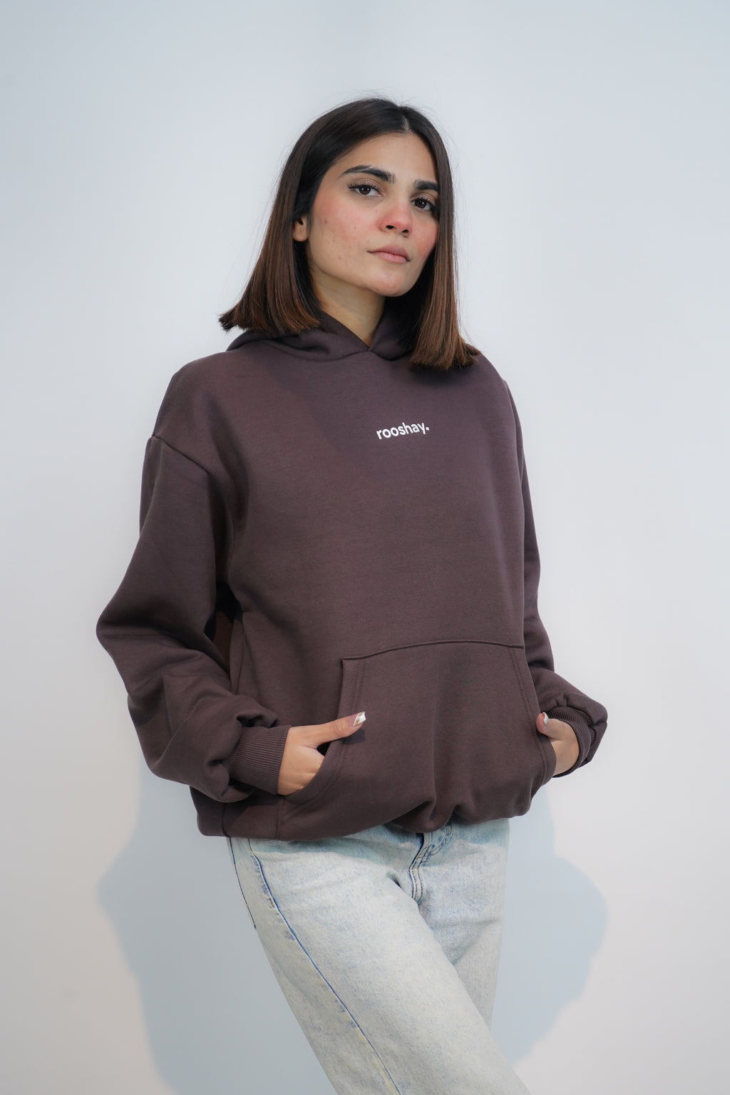 Coffee Brown - Solid Oversized Hoodie