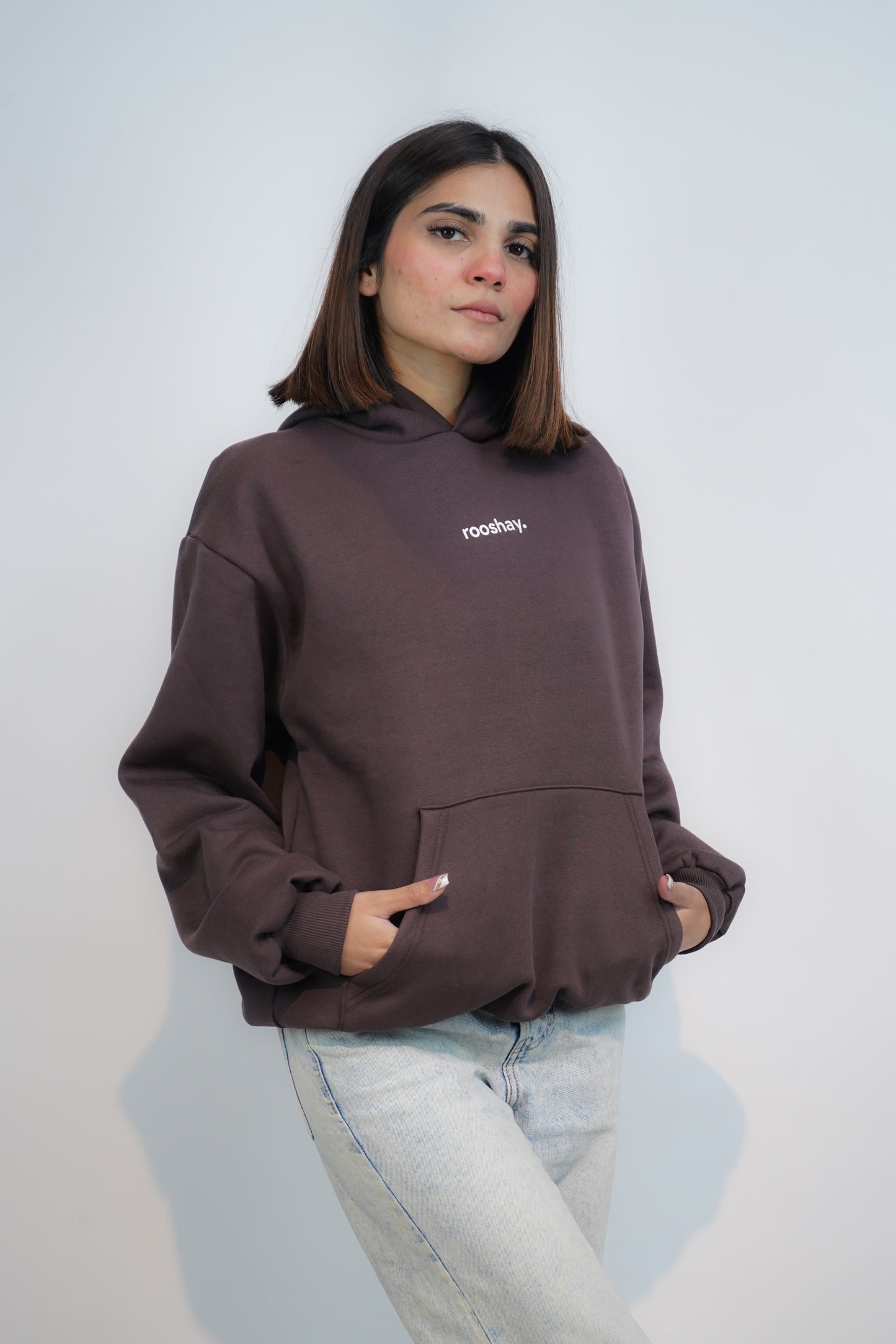 Coffee Brown - Solid Oversized Hoodie